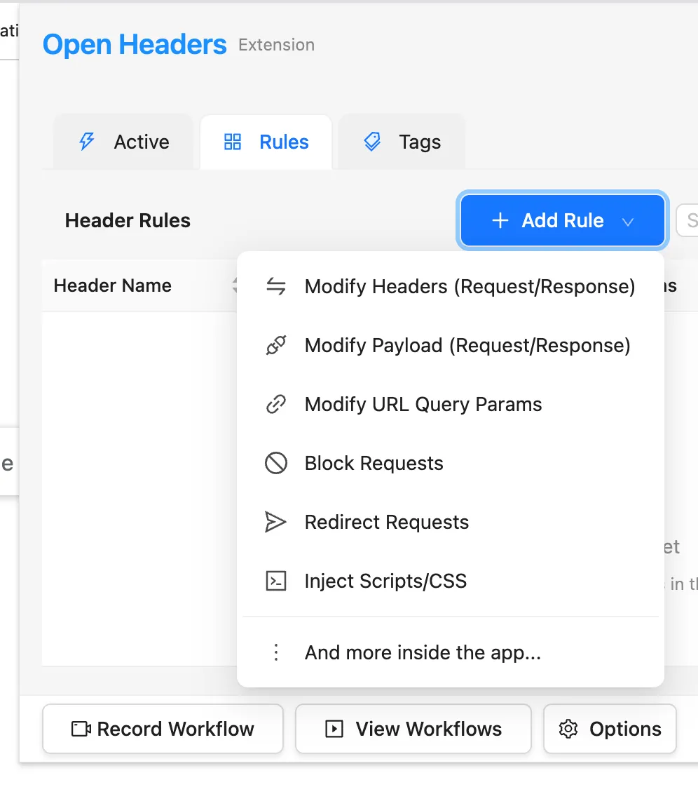 HTTP Modification Rules